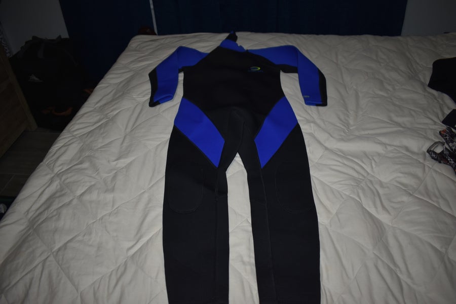 Deep See 3/2mm Wetsuit, Black/Blue, Youth XL