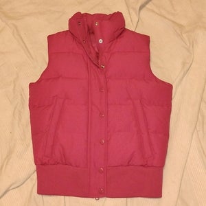 new banana republic puffer vest womens small fuchsia