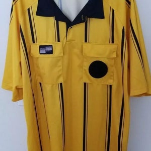 Official Sports Adult USSF XXLarge Gold Black SS Soccer Referee Jersey New