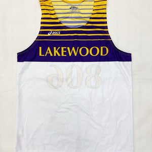 Asics Lakewood Cross Country Champs Running Singlet Men's M Purple Gold TFS400