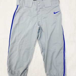 Nike Youth Vented Grey Baseball 3/4 Pant Boys' L Royal Piped Knicker AQ7979