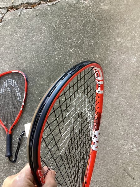 Set 2 Used HEAD Racquetball Racquets Metallix Fire 35/8 Grip, 22