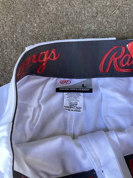 White New Large Adult Men's Rawlings Game Pants