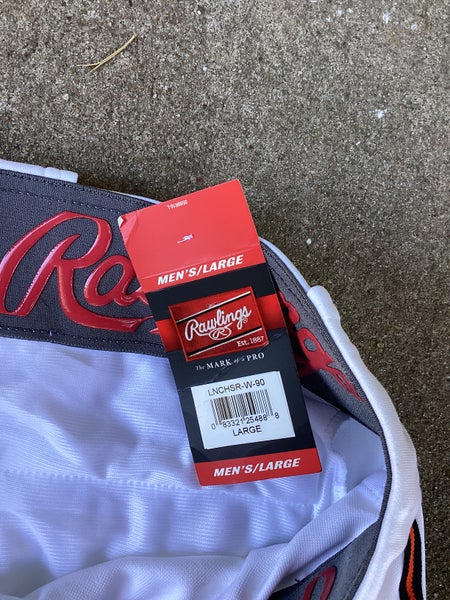White New Large Adult Men's Rawlings Game Pants
