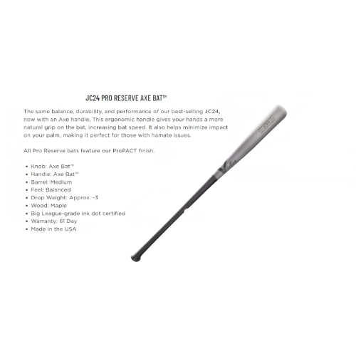 New JC24 Victus Pro Reserve AXE Baseball Bat  (-3) lengths oz 33"