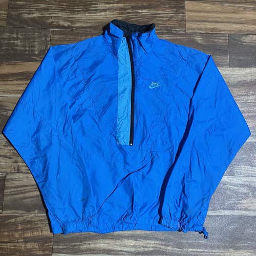 Vintage 80s/90s Nike Mens Size Medium M Windbreaker Track Athletic Jacket Blue