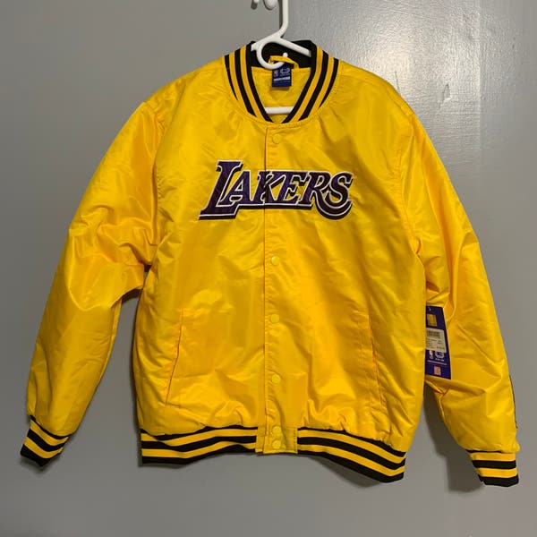NBA Ultra Game Los Angeles Lakers Logo Stitched Yellow Jacket Size