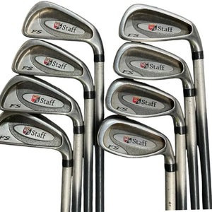 Men's Wilson Staff Fat shaft Right Handed Iron Set Stiff Flex 8 Pieces Graphite Shaft (Used)