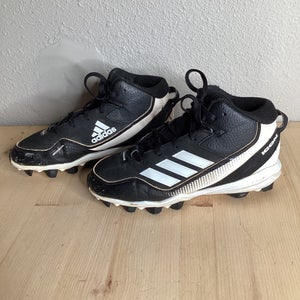 Black Kid's Youth Adidas Icon High Top Footwear Molded Cleats (Used) Size 4