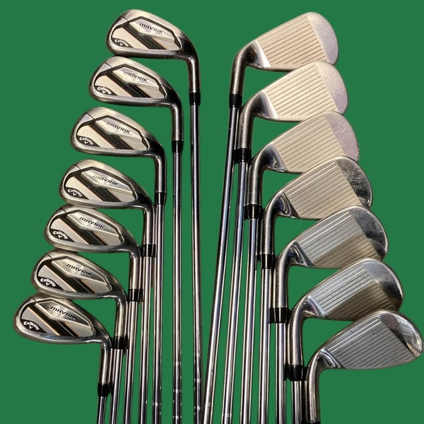 Men's 2022 Callaway Mavrik Right Handed Iron Set Stiff Flex 7 Pieces Steel Shaft (Used)