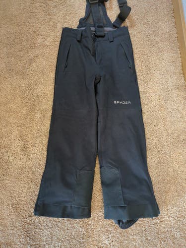 Black Unisex Youth Size 10 Spyder Ski Pants (Used)