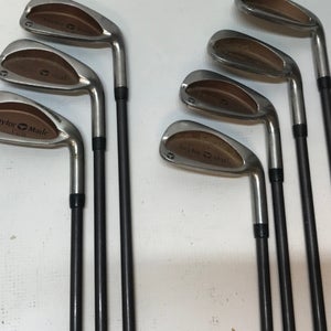 Men's TaylorMade Burner Right Handed Iron Set Stiff Flex 7 Pieces Graphite Shaft (Used)
