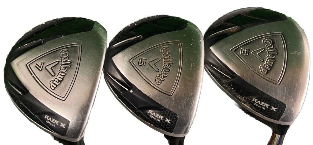 Callaway RAZR X Black Wood Set 3W,5W,7W Men's RH Regular Graphite Nice Grips