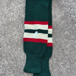 Minnesota Wild Green with Stripes Senior Small Knit Socks (New) 24"