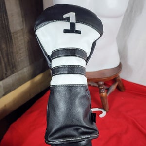 Callaway Black and White Poly Hand Stitched Vintage #1 Wood Driver Headcover