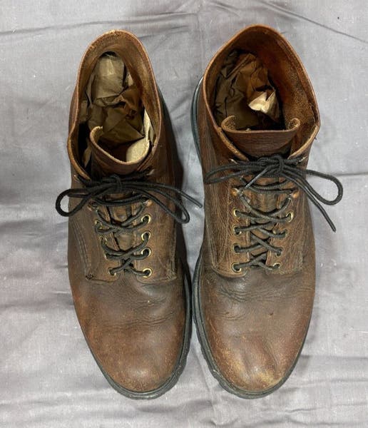 Vintage Red Wing Shoes 952 Brown Leather Work Boots Vibram  display picture 1