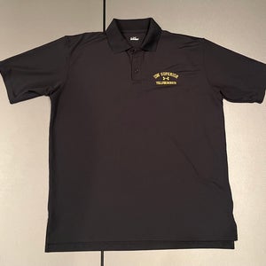 (M) UW-Superior Yellowjackets NEW Under Armour black Adult Unisex Polo Golf shirt Hockey