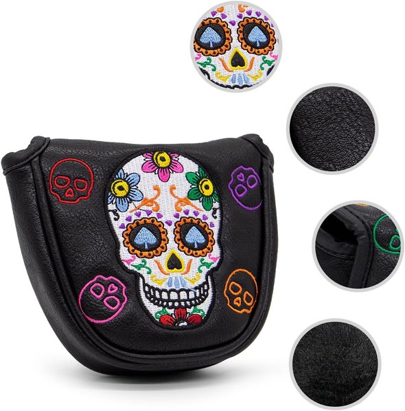 Sugar Skull Mallet Putter Cover_Quality, Stylish, Affordable Putter Cover