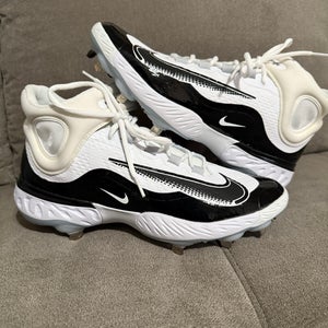 New White Metal Nike Alpha Huarache Elite 4 Sz 10.5