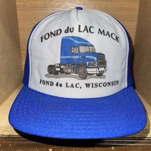 Vintage Mack Trucks Fond Du Lac Wisconsin Snapback Trucker Hat Foam Cap Mens