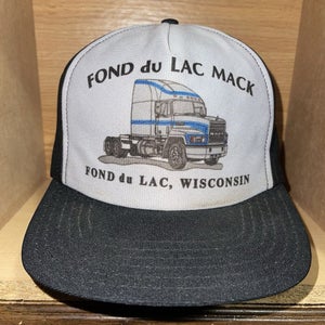 Vintage Mack Trucks Fond Du Lac Wisconsin Snapback Trucker Hat Foam Cap Mens