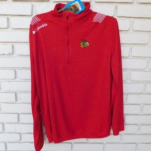 Columbia OMNI-WICK Quarter Zip Long Sleeve Pullover - Chicago Blackhawks - L