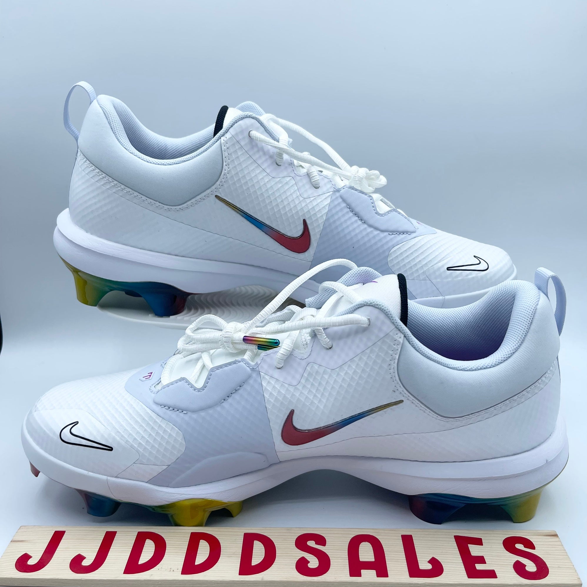 Nike Force Zoom Trout 9 Elite Low MCS White Baseball Cleats 