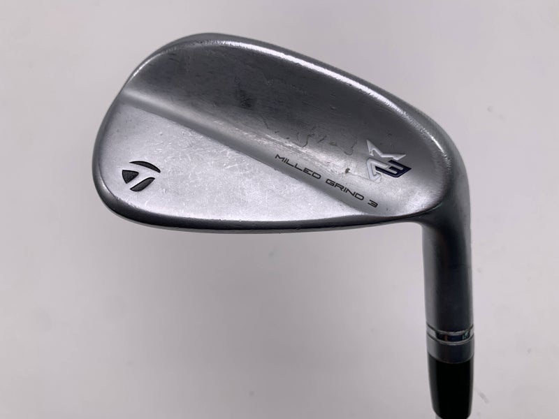 TaylorMade Milled Grind 3 Raw Chrome Pitching Wedge 46* 9 OBAN CT-125 Wedge RH