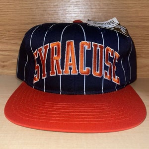 Vintage Syracuse Orangemen Starter Snapback Block Arch Arc Pinstripe Hat - NWT