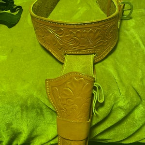 (Used) Leather Belt And Leather Holster