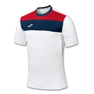 Joma Adult Mens 100224-200 Medium White Red Navy SS Crew Neck Soccer Jersey NWT