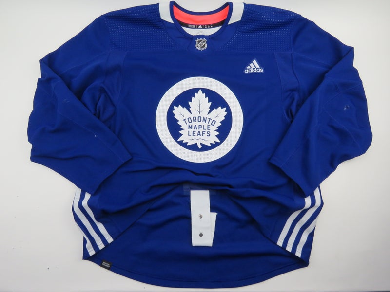 Adidas Toronto Maple Leafs Practice Worn Authentic NHL Hockey Jersey Blue Size 58
