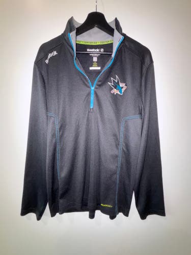 Reebok Center Ice San Jose Sharks Quarter zip Pullover Size LG