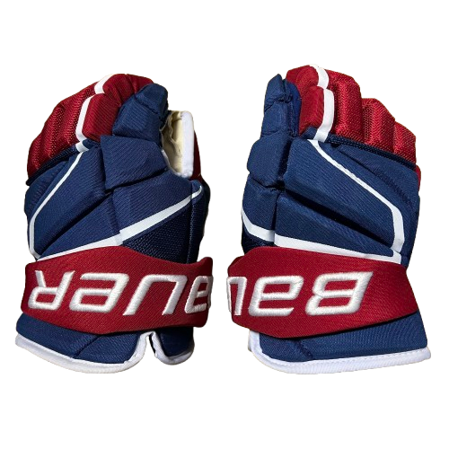 Bauer Vapor Hyperlite - Used NHL Pro Stock Gloves - Montreal Canadiens (Red/White/Blue)