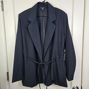 Athleta Primatwill Blazer Jacket Women's 16 Black Business Dress