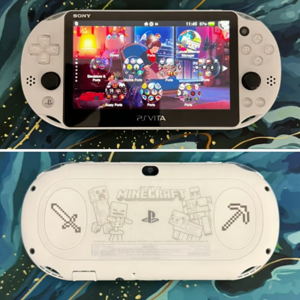Psvita 2000 Minecraft (Case/Charger/Wrist strap/Clear Shell/Scrn 