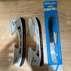 Bauer Tuuk LS Pulse 246mm size 5 Steel + Light Speed Edge Holders NEW