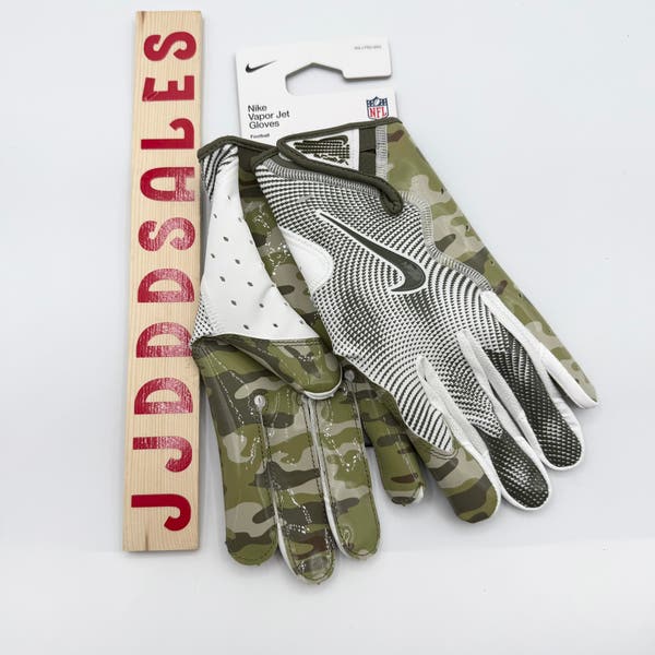 Nike Vapor Jet 8.0 Football Gloves White Camo NFL Issued RARE