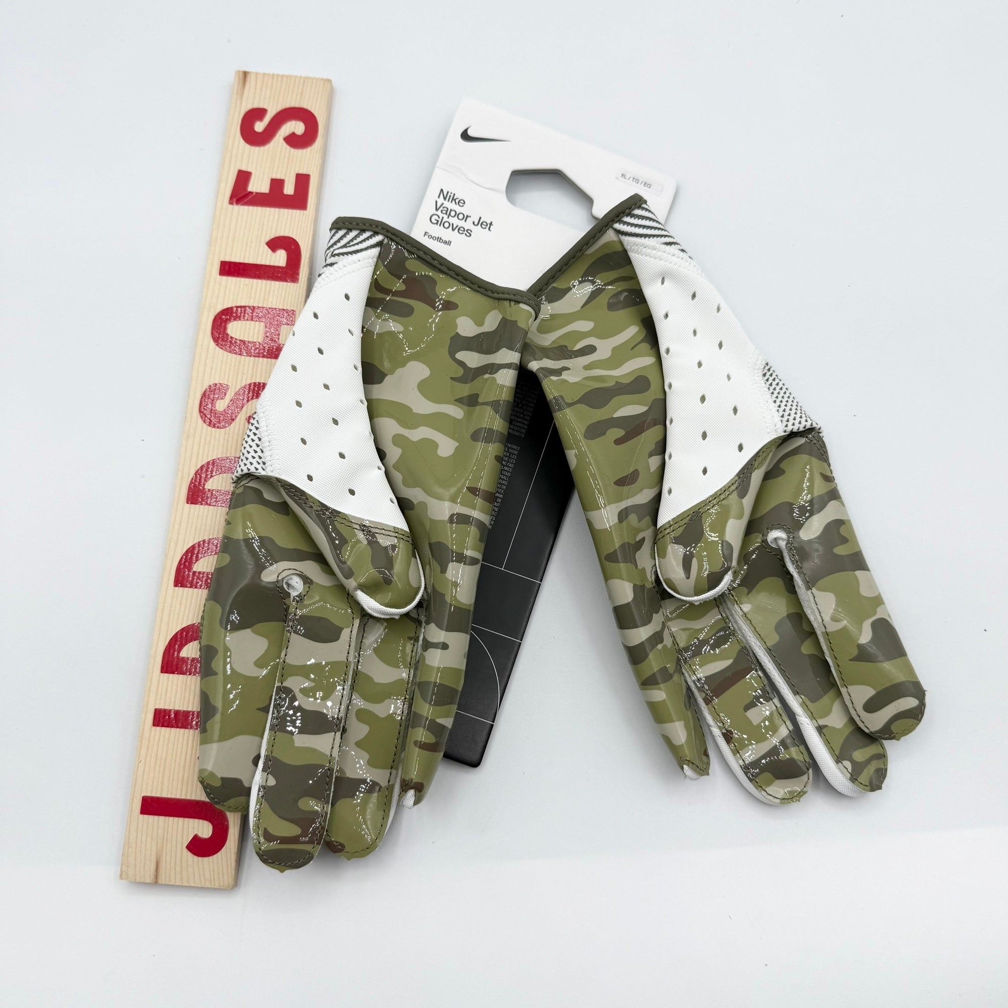 Nike Vapor Jet 8.0 Football Gloves White Camo NFL Issued RARE