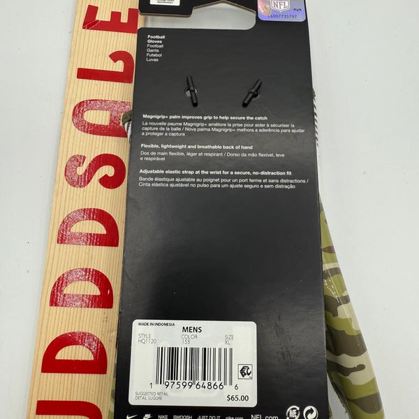 Nike Vapor Jet 8.0 Football Gloves White Camo NFL Issued RARE HQ1120-153 Sz XL  New