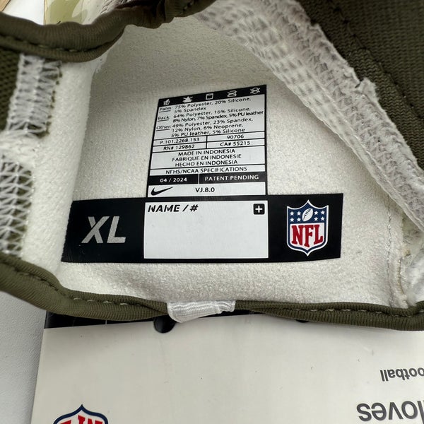 Nike Vapor Jet 8.0 Football Gloves White Camo NFL Issued RARE HQ1120-153 Sz XL  New