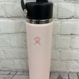 Hydro Flask 24oz Insulated Bottle Wide Mouth Flex Straw Lid Handle Peach Cream
