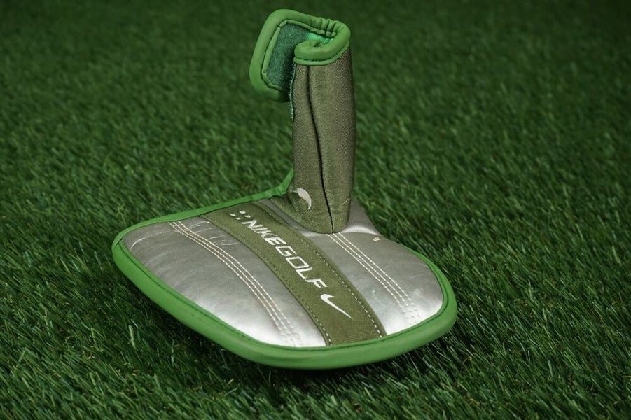 NIKE GOLF IC MALLET PUTTER HEADCOVER, GREEN, SILVER LEFT HAND