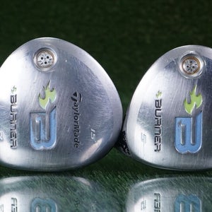 TAYLORMADE BURNER WOMEN'S WOODS SET 3 + 5 WOOD W/ REAX LADIES FLEX SHAFTS