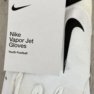 Nike Vapor Jet Football Gloves Youth Medium Black Breathable Flexible Backing