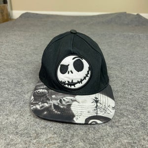 Disney Mens Hat Cap Snapback Nightmare Before Christmas Black White Movie Logo