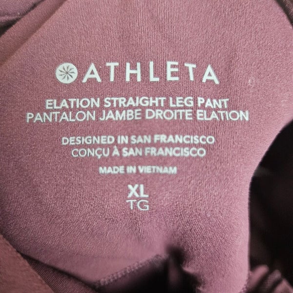 ATHLETA Elation Straight Leg Pant Spiced Cabernet Gym Yoga RunWalk Leggings XL