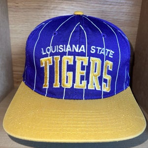 Vintage LSU Tigers Starter Pin Striped Snapback Hat Louisiana State University