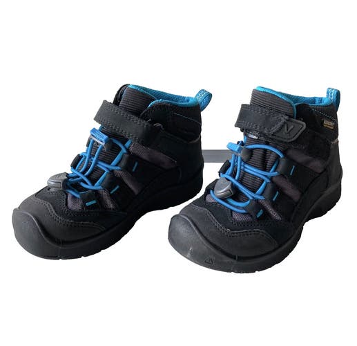 Keen Little Kids/Boy/Girl Black & Blue Hikeport Mid Dry Waterproof Boots ~Size 9