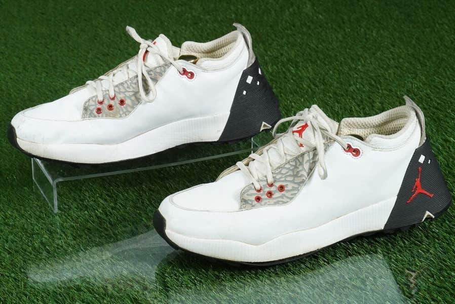 NIKE AIR JORDAN ADG 2 MEN'S 11.5 GOLF SHOES, WHITE CEMENT RED